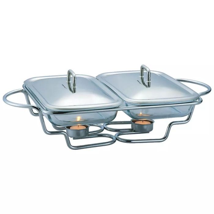 Set 2 vase termoizolante cu capace din inox,1.5L, chafing dish cu