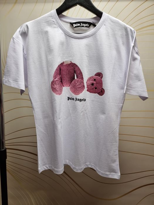 Tricou Palm Angels Ursulet Dama Negru Alb Roz