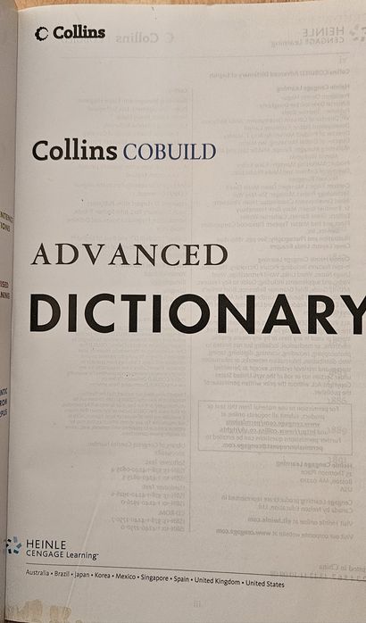 Dictionar Coliins Cobuild Advanced Dictionary
