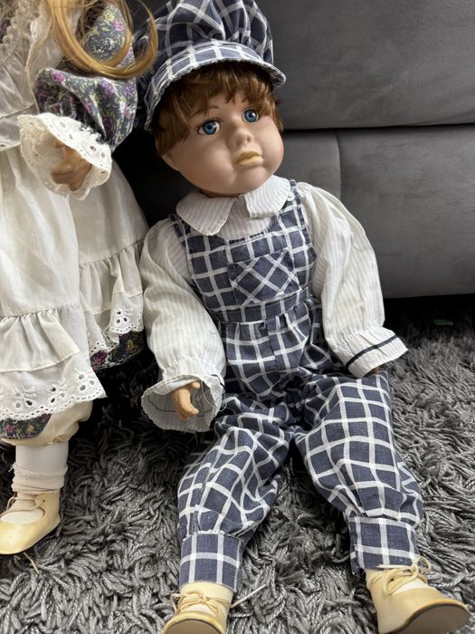 Set papusi de portelan baiat si fetita 65 cm