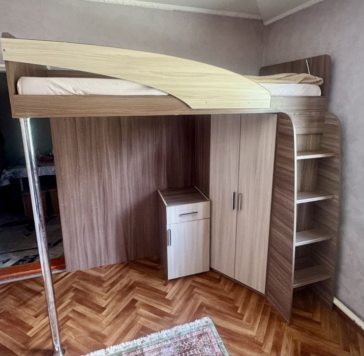 Детский кровать со шкафом