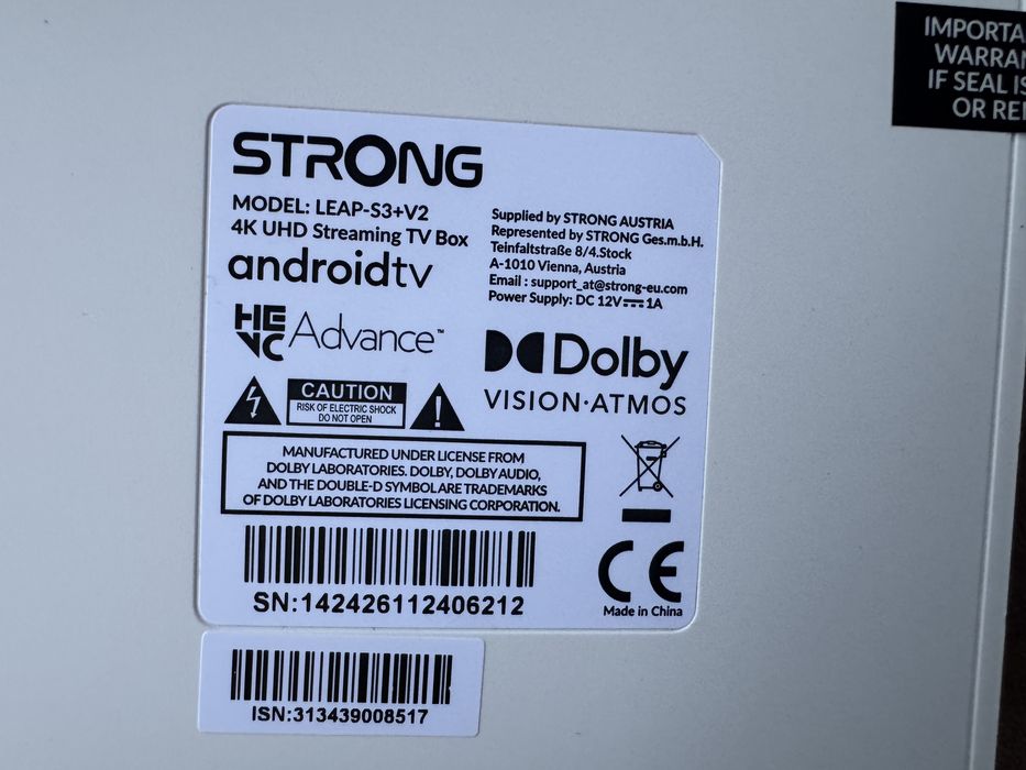 Strong LEAP-S3+ V2 Google TV UHD BOX player multimedia, TV