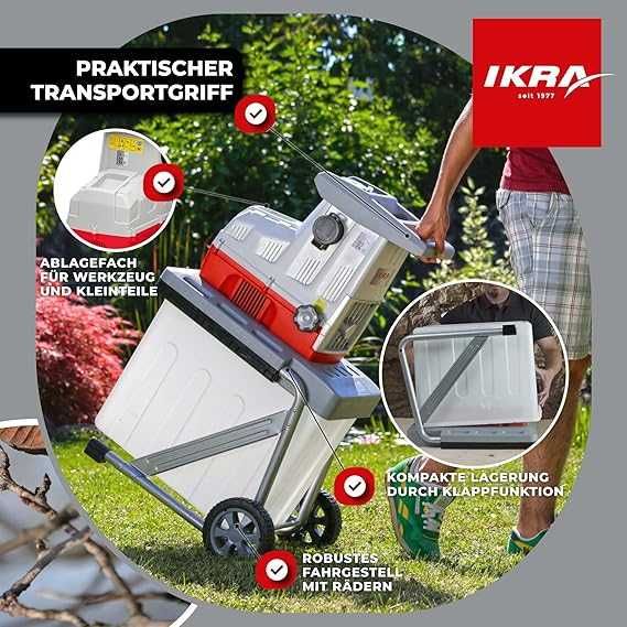 Tocătoare electrică de grădină IKRA ILH 3000 A, 3.000 W