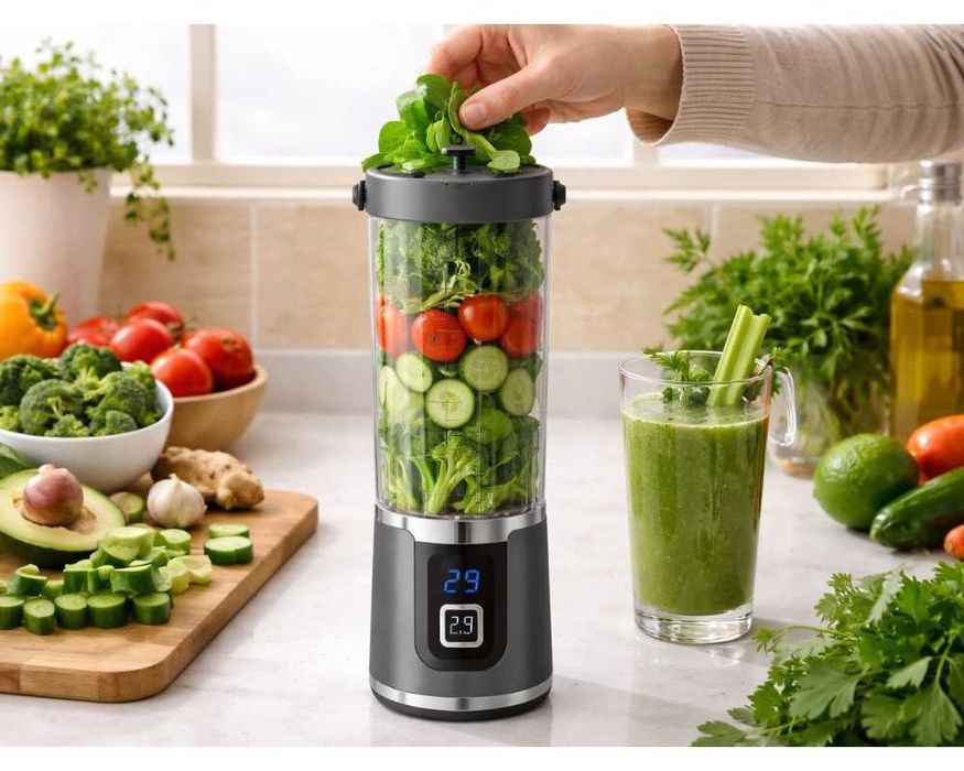 Shaker electric portabil USB ptr. proteine smoothie 500ml reincarcabil