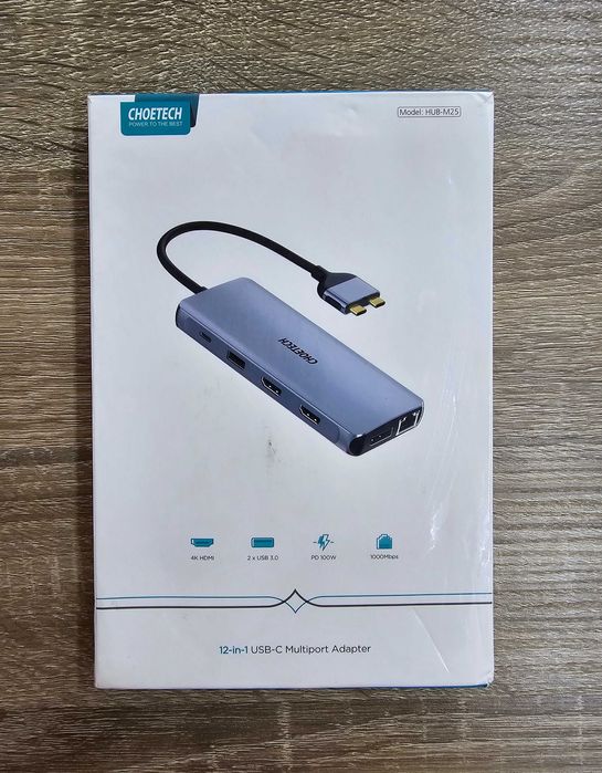 Macbook Choetech 12-in-1 USB-C Dual Multimedia Adapter мултифункц хъб