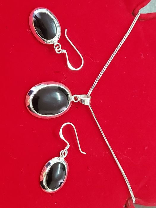 Ag14, set argint 925, nou/marcat, masiv, 3 piese