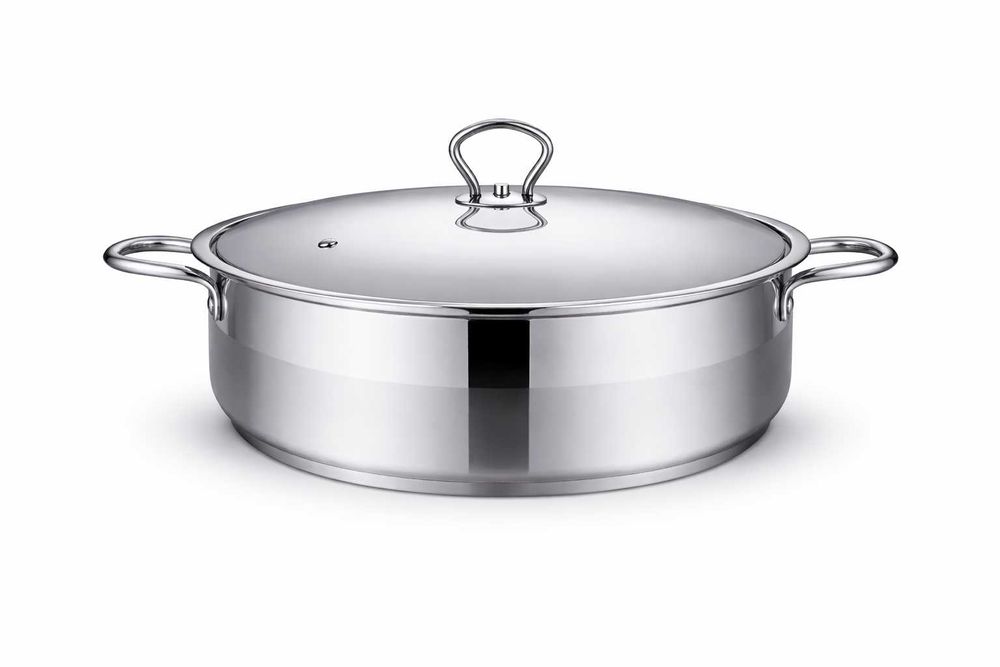 Cratita inox cu capac metalic Royalty Line 34 x 13 cm