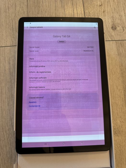 Tableta Samsung Galaxy Tab S4 T830, 10.5”, 64GB, 4GB RAM, Wi-Fi, Black - prezinta burn pe ecran - tenta de roz intrucat a rulat un clip publicitar