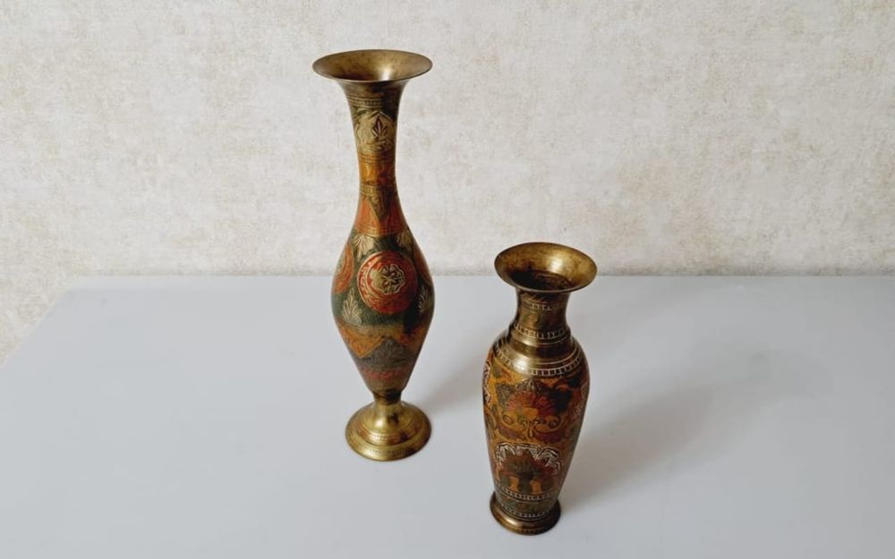 Вазы из латуни, шкатулки