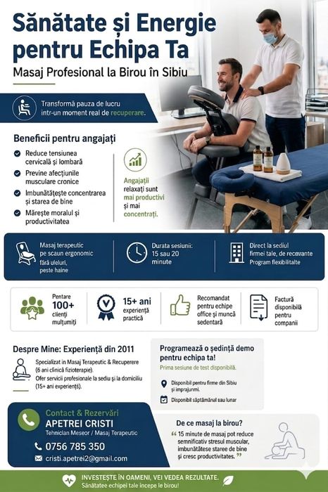 Masaj la domiciliul clientului in  Sibiu si imprejurimi