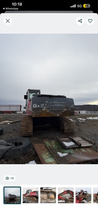 Vând excavator de 26 tone cu două cupe . Atenție are motorul stricat și geamul din față spart . Sau dezmembrez.