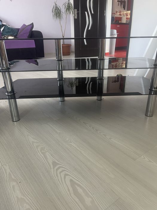 Set mobilier sticlă securizată | Bar + comodă TV | Design modern