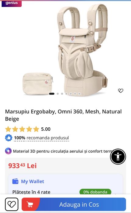 Marsupiu Ergobaby, Omni 360 Cool Air