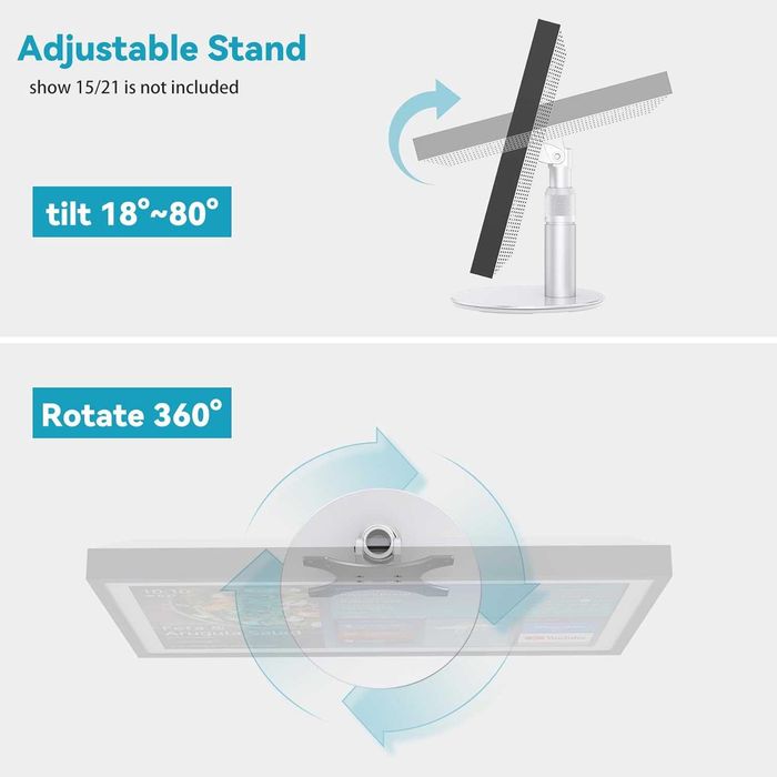 Въртяща се стойка Pitelumeon за Show 15, Show 21,сребриста,регулируема