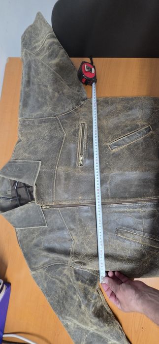 Geaca piele, distressed style marime M 48-50