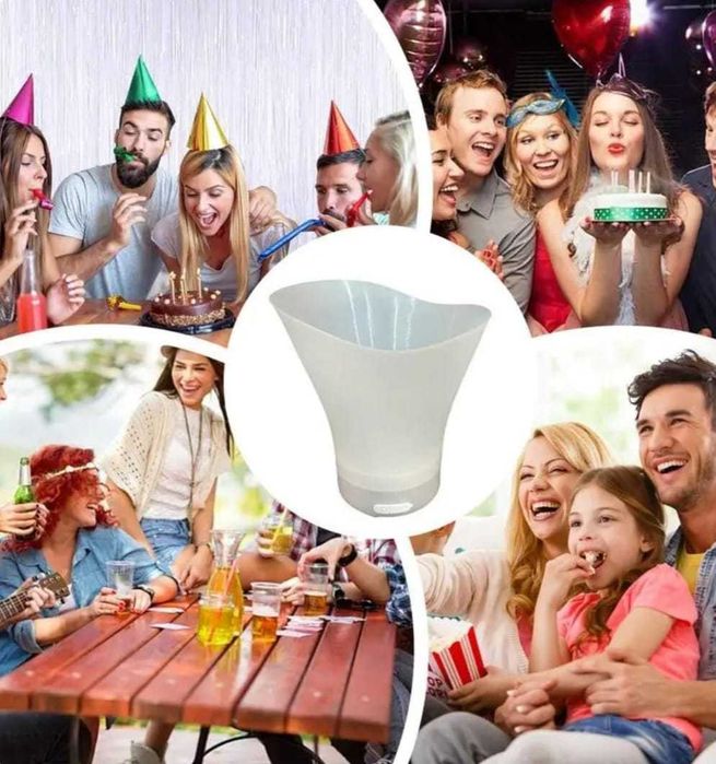 Frapiera cu iluminare Led 7l cu boxa Blueetoth atmosfera perfecta la petreceri