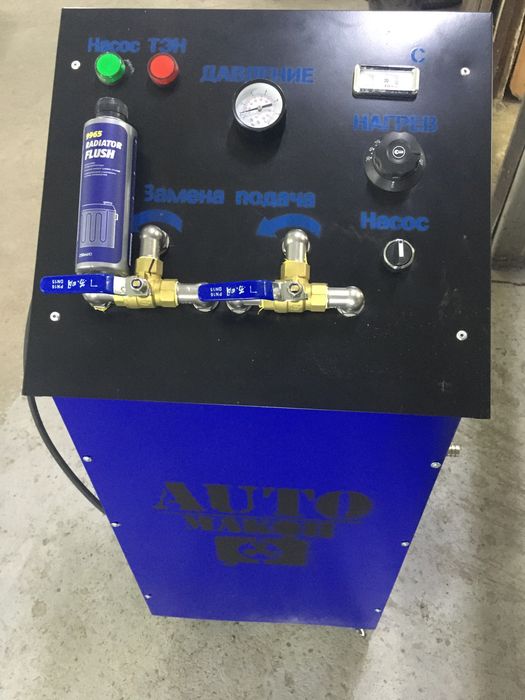 Промывка радиатора печки на аппарате.