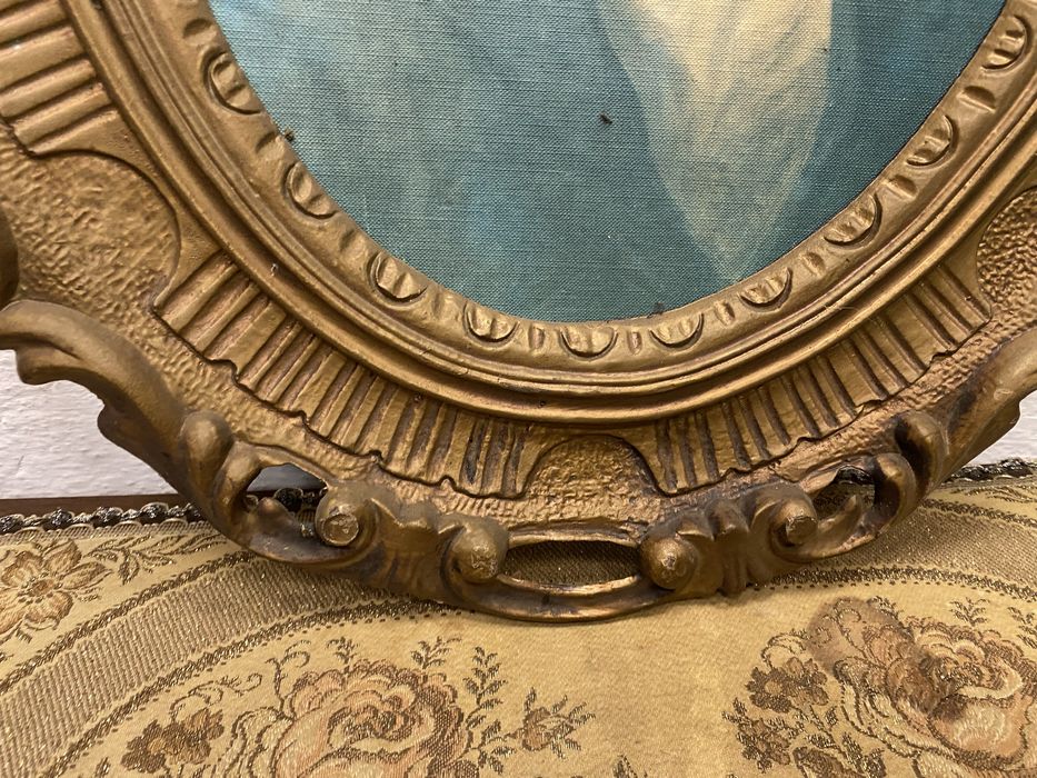 Ретро рамка картина в барокова стилизация с портрет Италия 1970