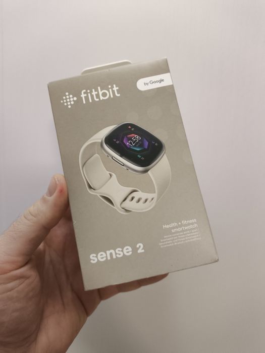 Smartwatch Fitbit Sense 2 Lunar White/Platinum Aluminum, Sigilat