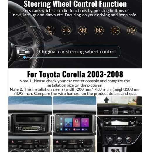 Dvd auto TOYOTA ANDROID wi-fi  format 20x10 cm 2G+32G