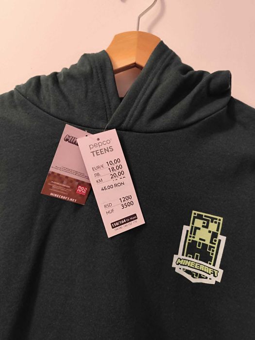 PRET REDUS  -  Set hanorac Minecraft + pantaloni de trening Pepco Teens, mărimea 158/164
