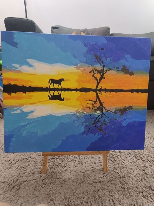 Tablou pe numere pictat manual