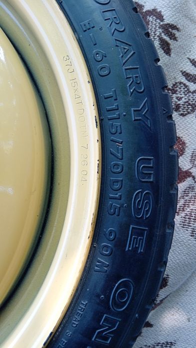 Резервна гума за мазда 3/5/6 тип патерица 15R