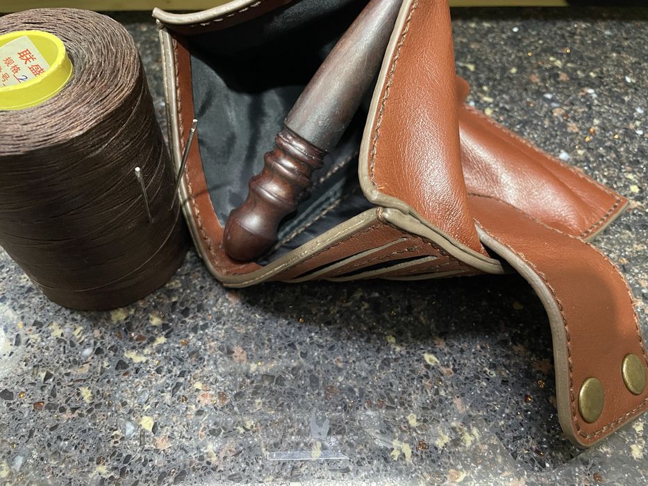 Кожанный лонгер, ручная работа.