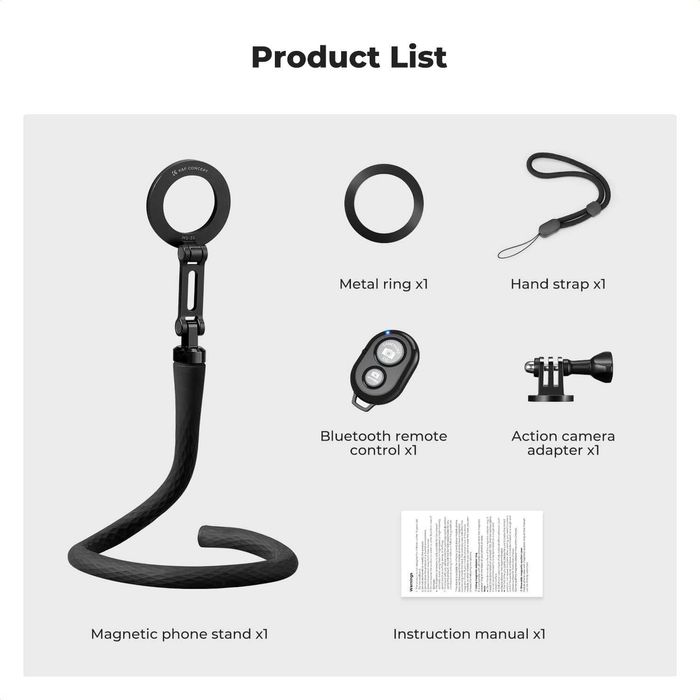 K&F Concept Магнитна гъвкава стойка за телефон, Селфи стик MagSafe