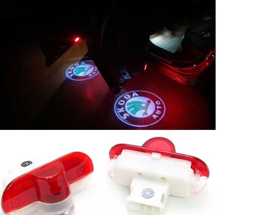 Lampi cu logo SKODA pentru portiere Skoda Octavia ,Yeti - Fara Eroare