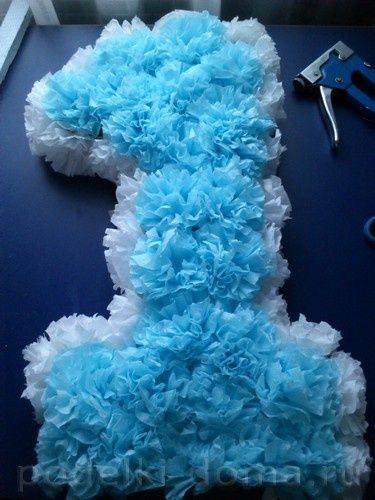 Цифра из бумаги и картона