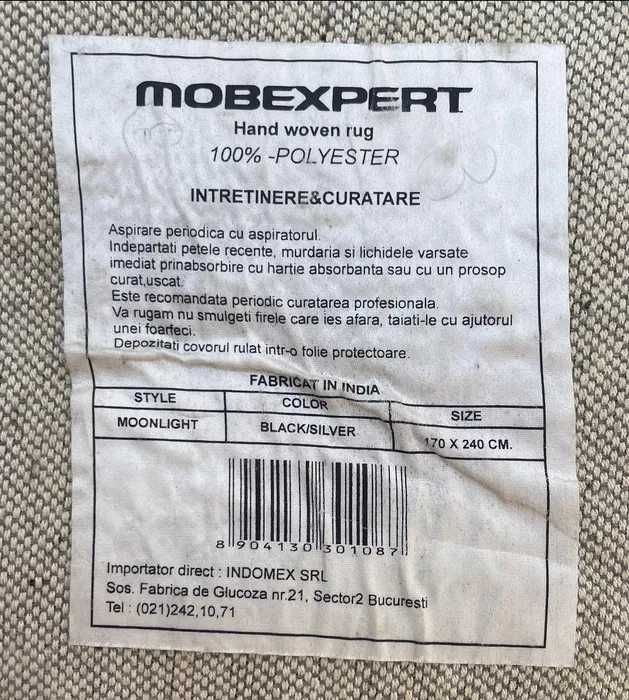 Covor mare negru pufos ieftin