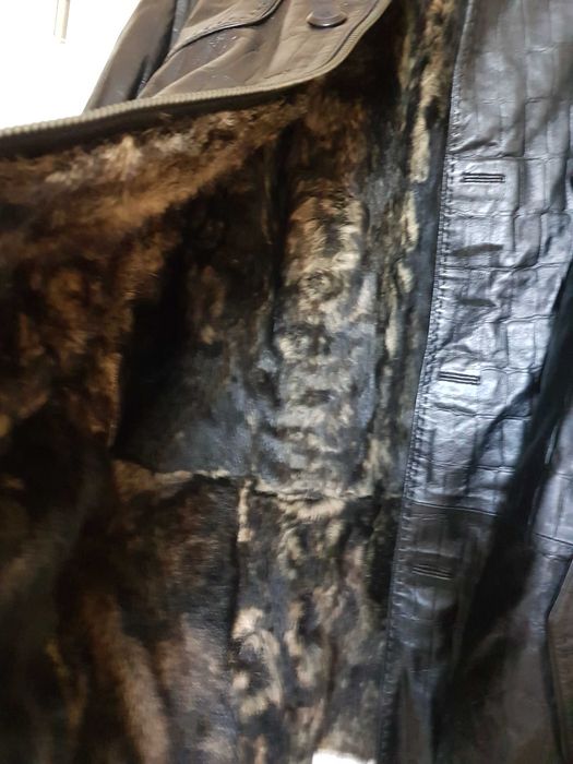 СПЕШНО Мъжко палто от естествена кожа и косъм EU size 60 (X-Large ½)