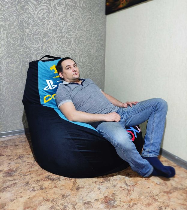 Бескаркасное кресло. Кресло мешок. Бинбэг Бинбег. PlayStation