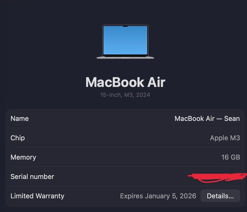 MacBook Air 15" M3 (2024) | 16/256 GB | АКБ 98% | Идеал