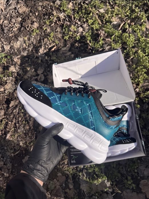 Versace Chain Reaction Albastru cu Negru