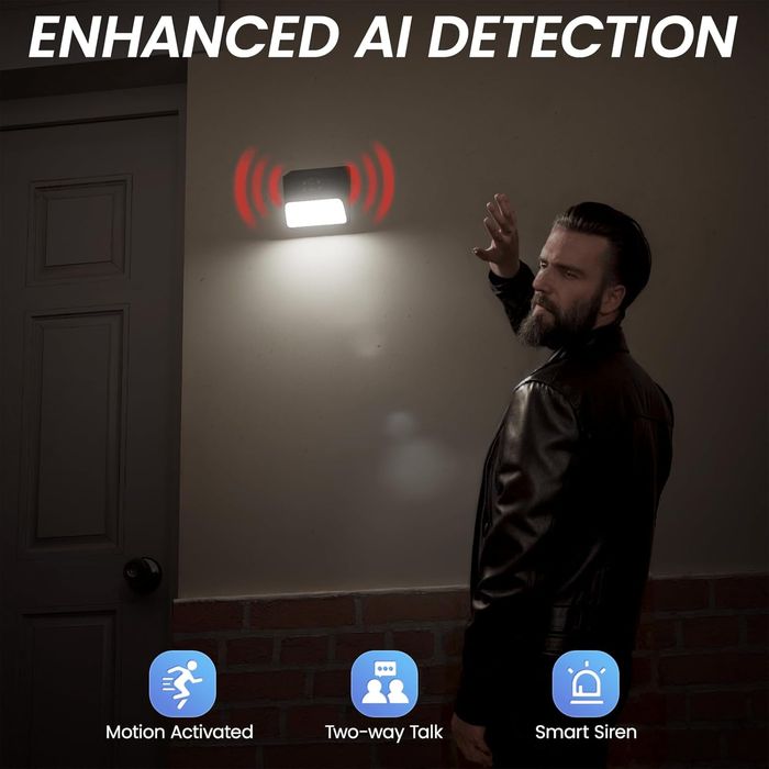 Cameră Supraveghere exterior 2K WiFi Solară, Baterie 5000 mAh, Cinnado