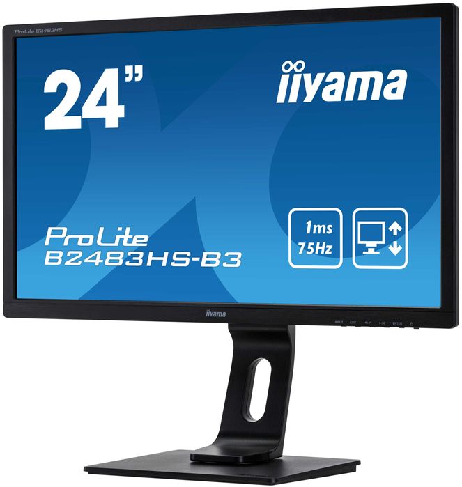 Monitor LED Iiyama ProLite 24", Full HD, HDMI, Boxe, Negru, B2483HS