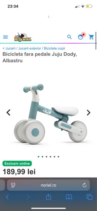 Bicicleta fara pedale Juju Dody 1-2 ani nou