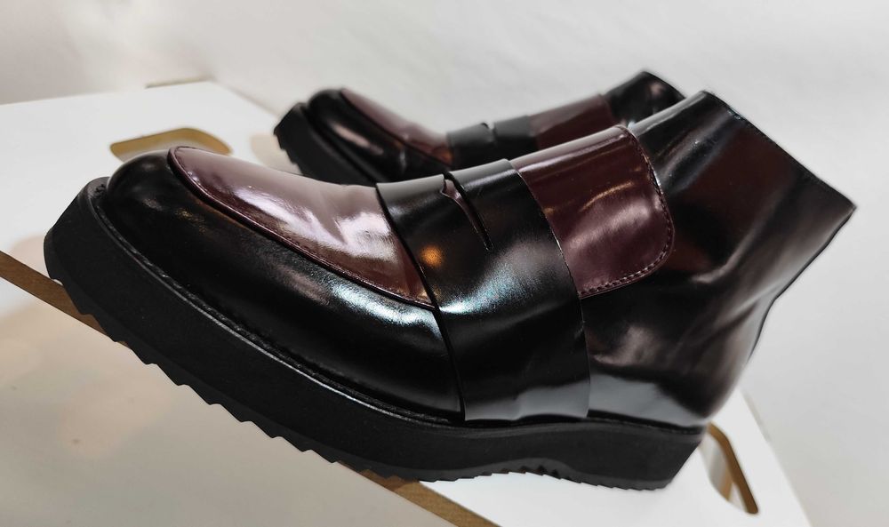 Ghete zip botine 40 penny Bimka & Lola piele naturala lustruita