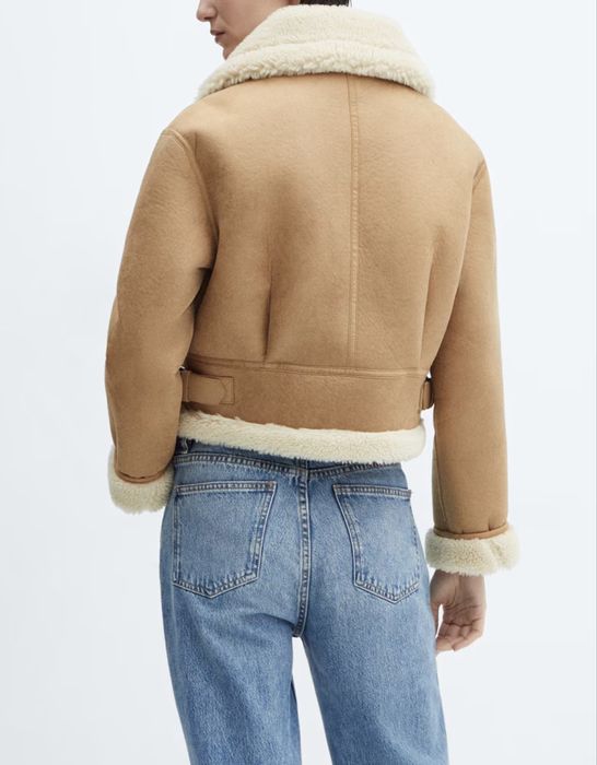 MANGO УНИКАЛНО дамско палто / яке  с каракул