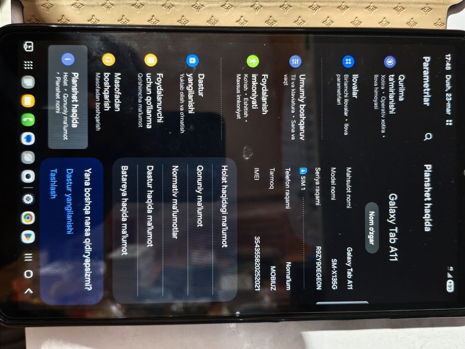 Samsung tab a 11 8 128 sim kartali