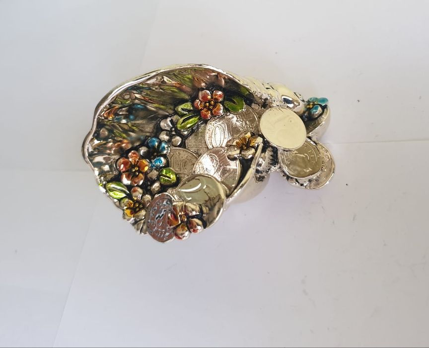 miniatura bibelou scoica monede euro argint laminat Italia ca noua