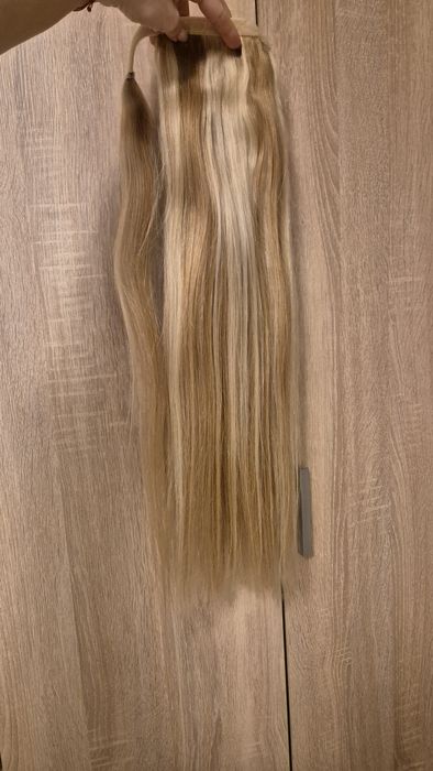 Екстеншън опашка от  100 %  естествена коса, 60 см,  150 гр