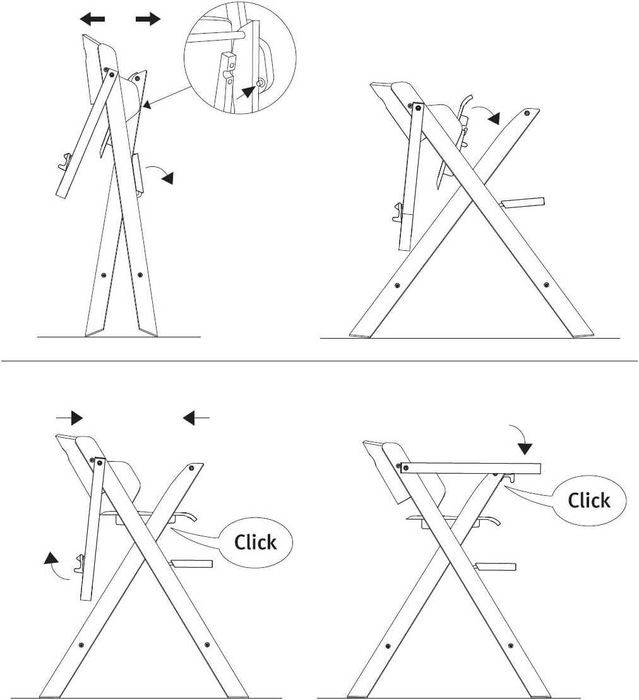 Scaun de masă pentru copii Roba, pliabil ,lemn natural