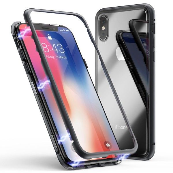 Husa Apple iPhone XS MAX Magnetica 360 grade Negru+folie sticla gratis