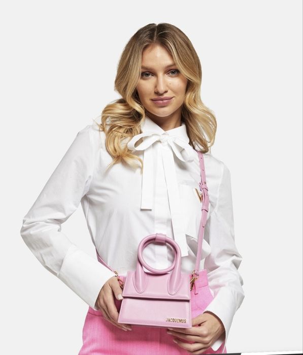 JACQUEMUS Le Chiquito Noeud Light Pink  оригинална нова чанта с етикет