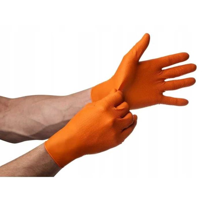 Дебели и плътни АВТОСЕРВИЗНИ нитрилни ръкавици ДИАМАНТЕНА ТЕКСТУРА