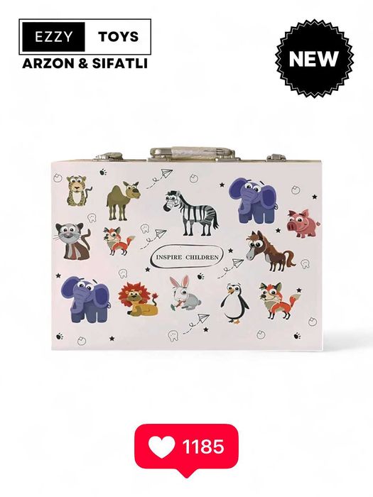 Bolalar ijodi uchun qalam va bo'yoqlar to'plami 64 pcs