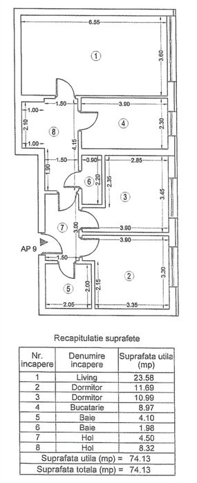 3 cam/74 mp/Exigent Plaza Faza 1/Proprietar/165.000euro+TVA/Comision 0